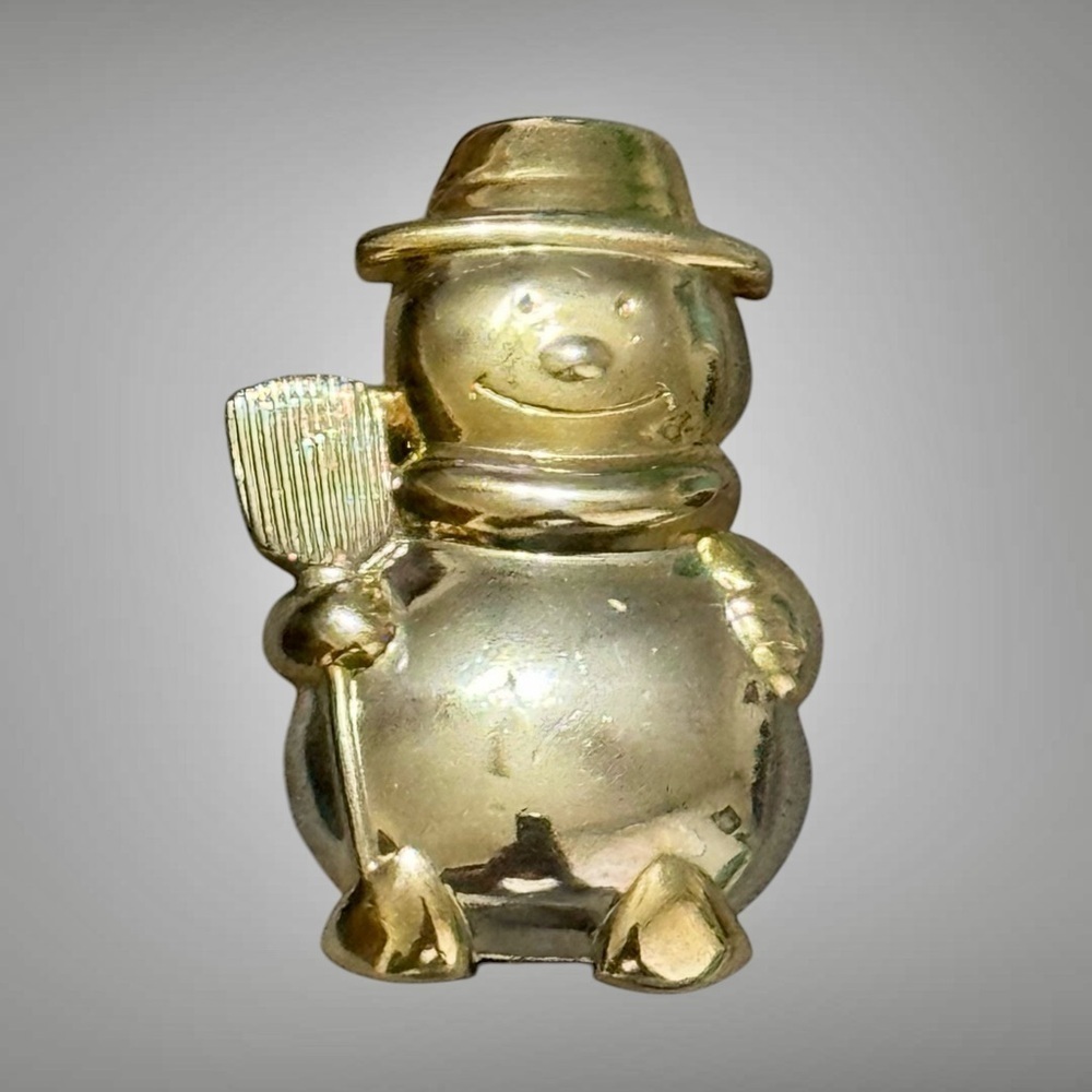 LIZ CLAIBORNE TWO TONE SNOWMAN PIN BROOCH